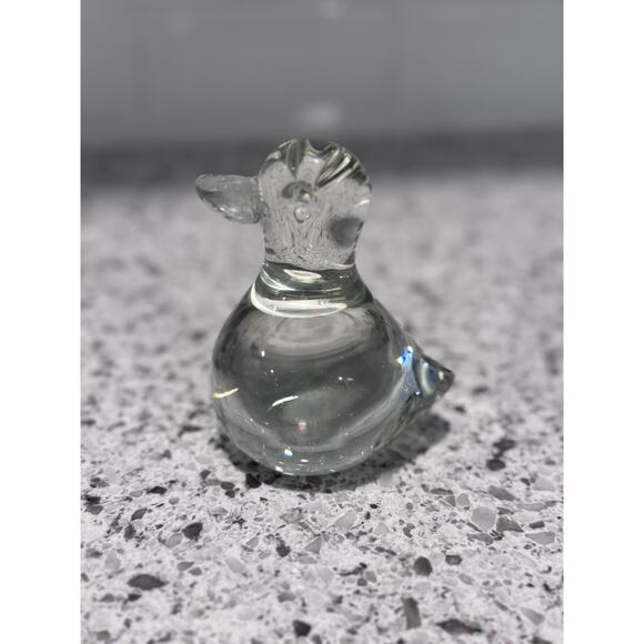 Vintage Glass Clear Duck Paper Weight - Picture 4 of 5